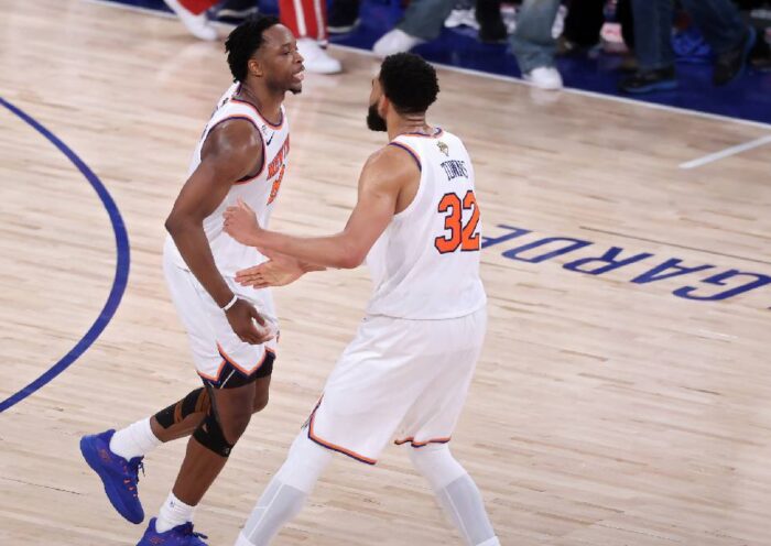 OG Anunoby game winning shot in Game 4 of the 2026 NBA Finals vs. the Spurs. New York Knicks lead 3-1.