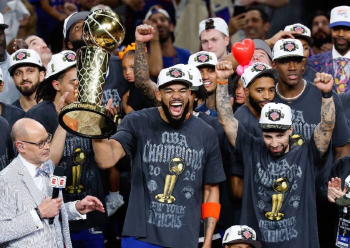 2026 NBA Champions. New York Knicks vs. San Antonio Spurs.