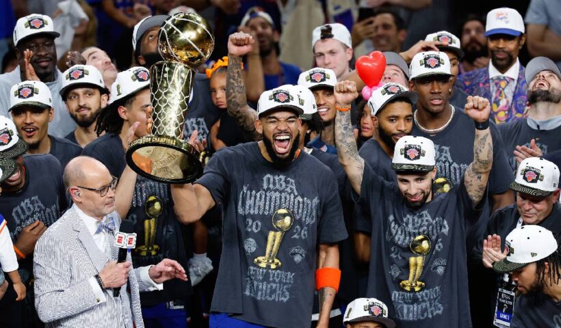 2026 NBA Champions. New York Knicks vs. San Antonio Spurs.