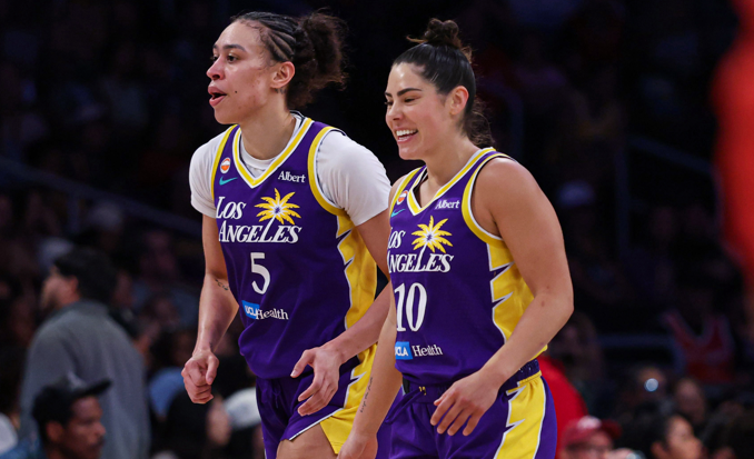 Kelsey Plum Dearica Hamby Los Angeles Sparks
