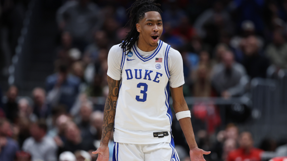 Duke's Isaiah Evans celebrating
