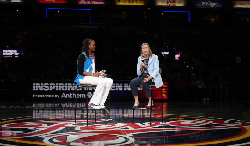 Tamika Catchings Val Ackerman Indiana Fever