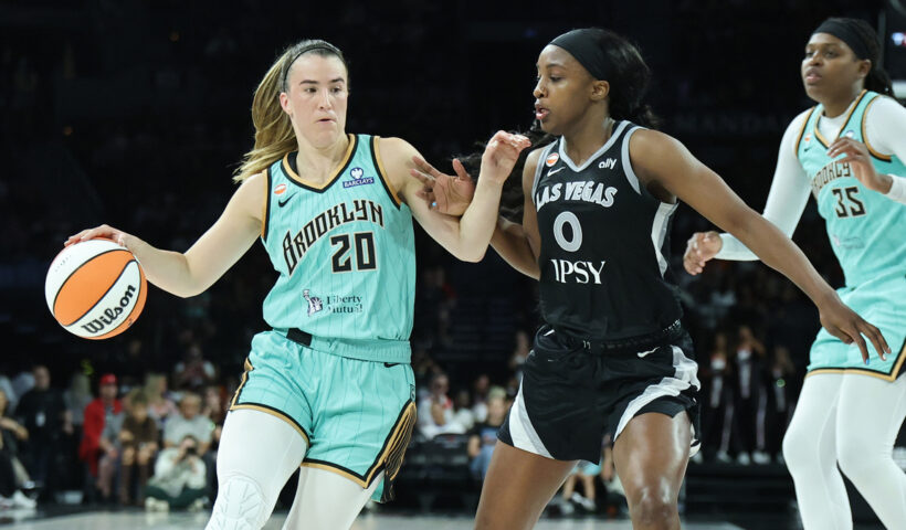 Sabrina Ionescu Jackie Young New York Liberty Las Vegas Aces