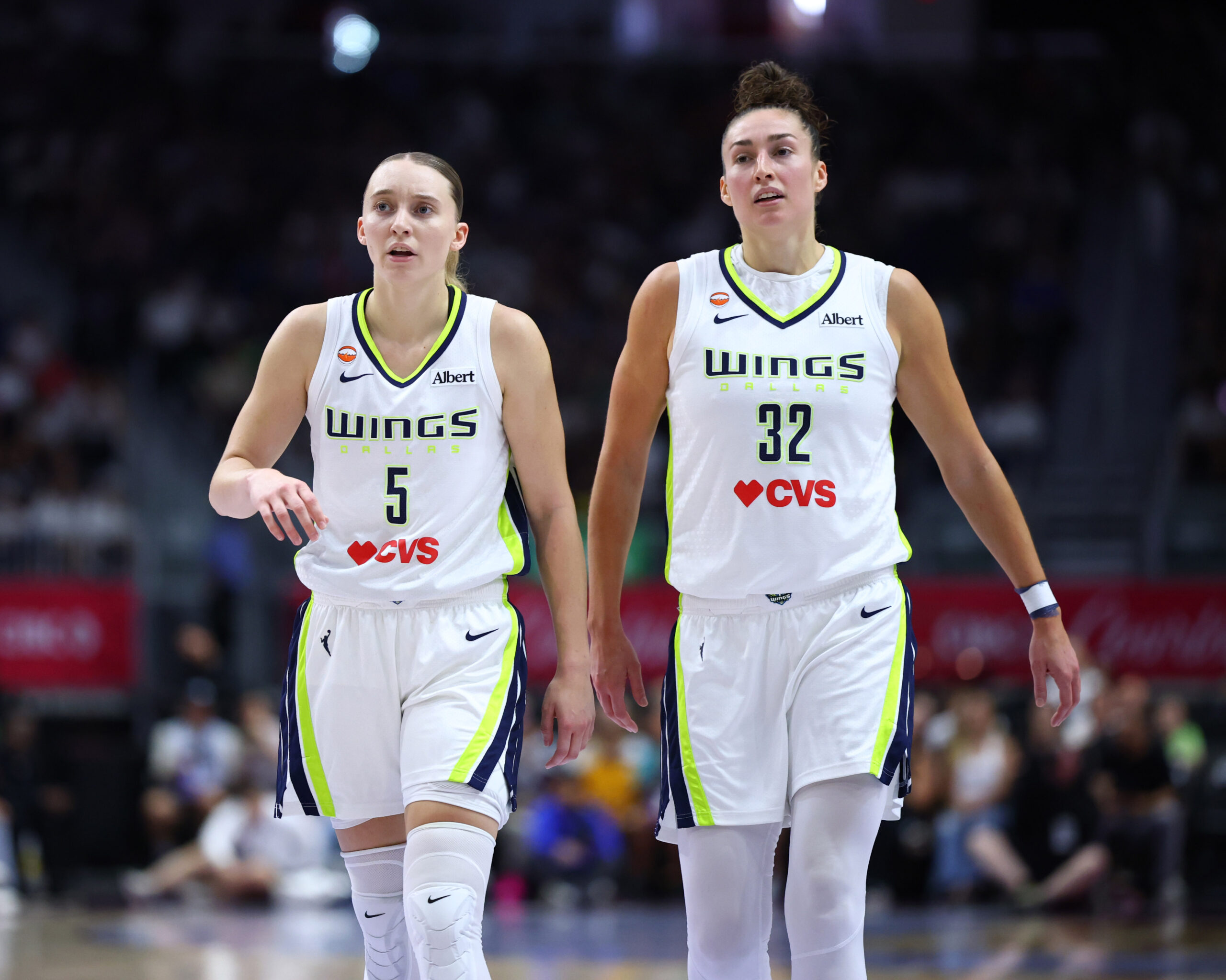 WNBA. Dallas Wings. Paige Bueckers + Jessica Shepard