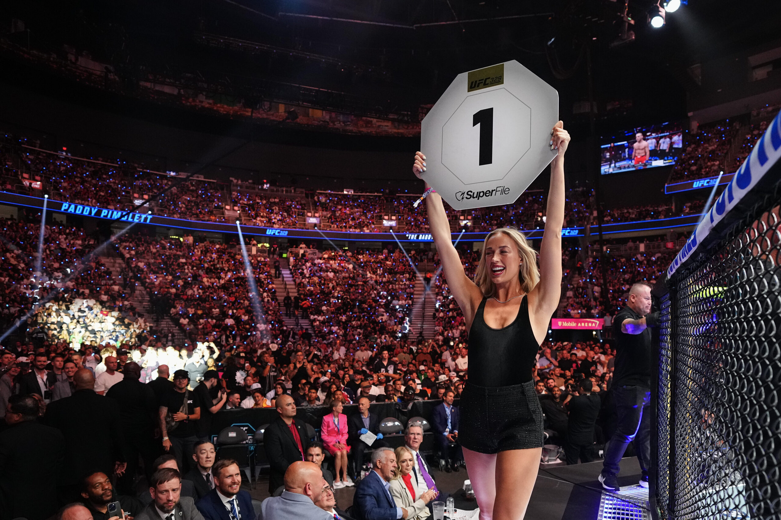 Sophie Cunningham of the Indiana Fever was selected as a ring girl in UFC 329