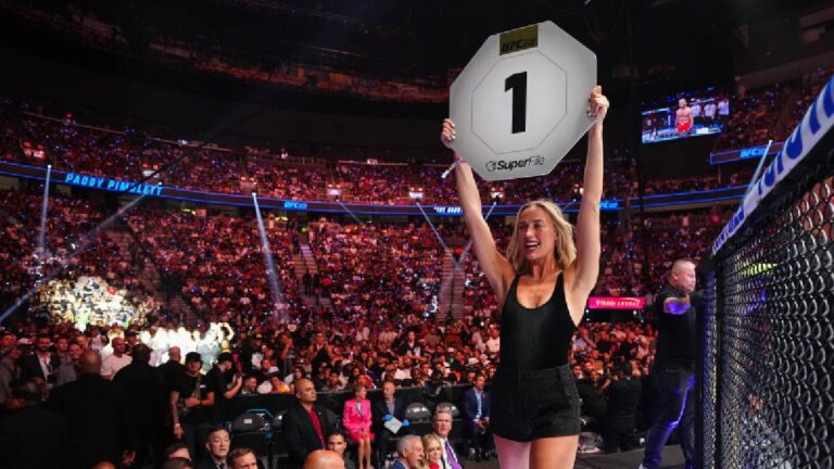 Sophie Cunningham of the Indiana Fever was selected as a ring girl in UFC 329