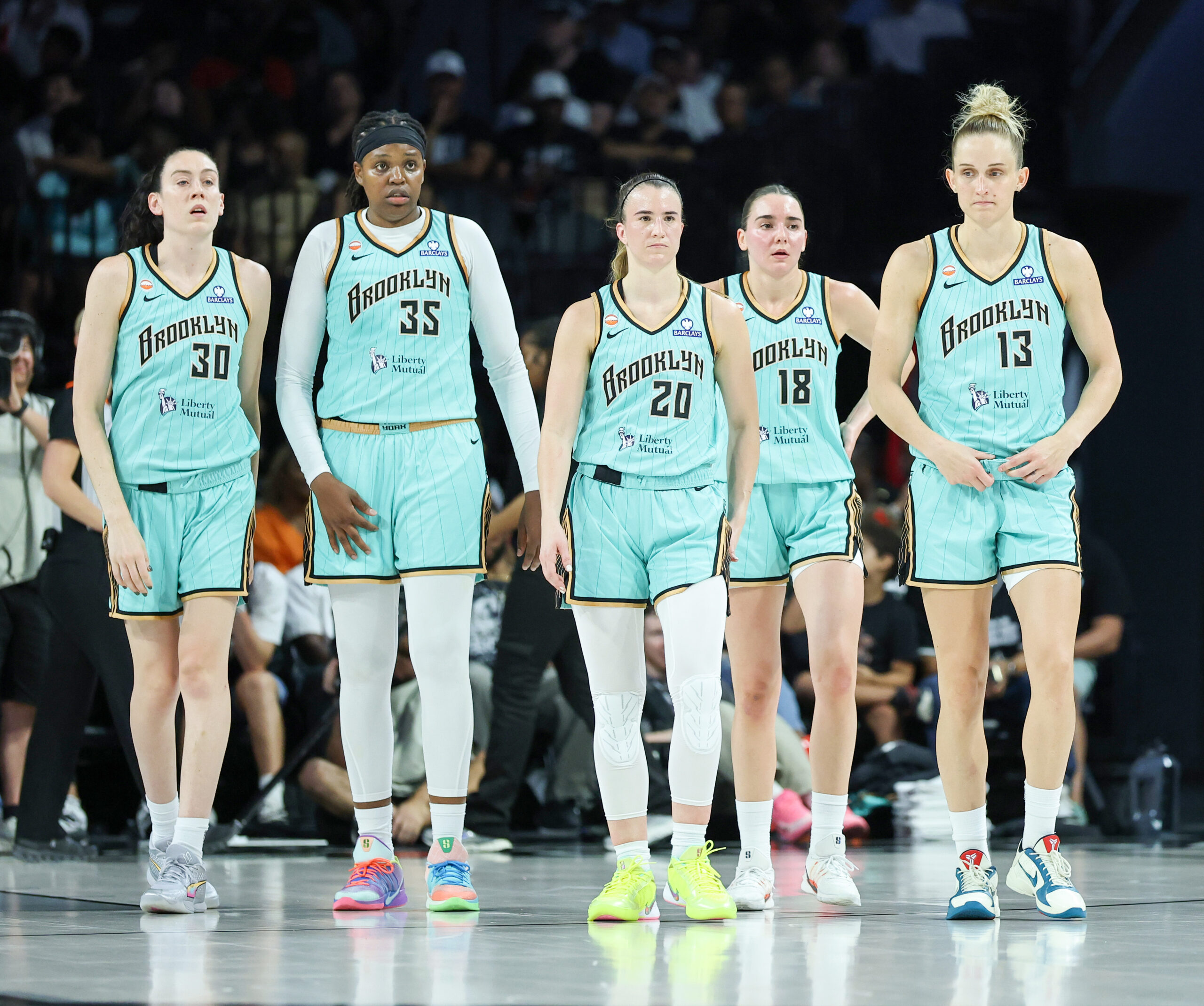 New York Liberty Breanna Stewart Jonquel Jones Sabrina Ionescu Pauline Astier Leonie Fiebich
