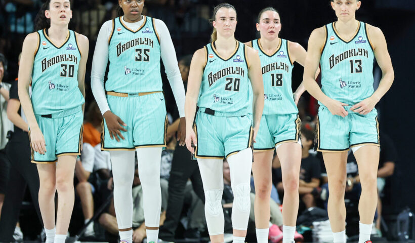 New York Liberty Breanna Stewart Jonquel Jones Sabrina Ionescu Pauline Astier Leonie Fiebich