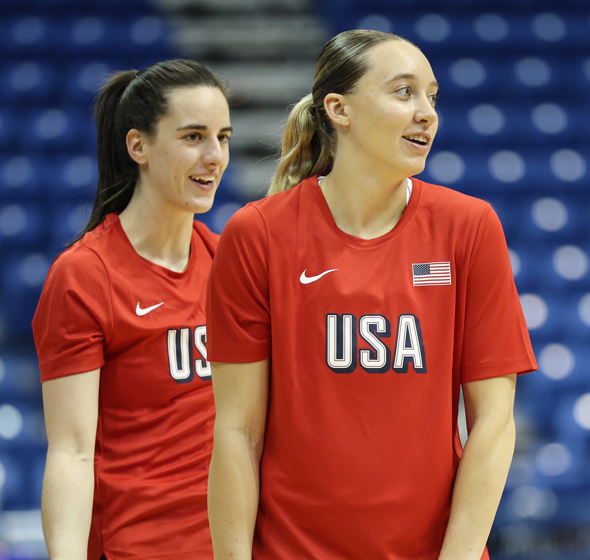 2026 FIBA Women's World Cup Team USA. Caitlin Clark and Paige Bueckers.