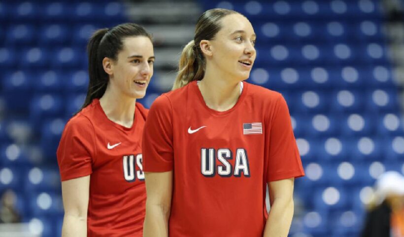 2026 FIBA Women's World Cup Team USA. Caitlin Clark and Paige Bueckers.