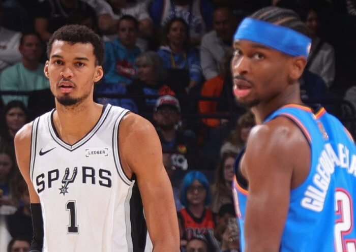 NBA Schedule 2026-27 OKC Thunder San Antonio Spurs. Shai Gilgeous-Alexander and Victor Wembanyama.