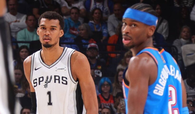NBA Schedule 2026-27 OKC Thunder San Antonio Spurs. Shai Gilgeous-Alexander and Victor Wembanyama.
