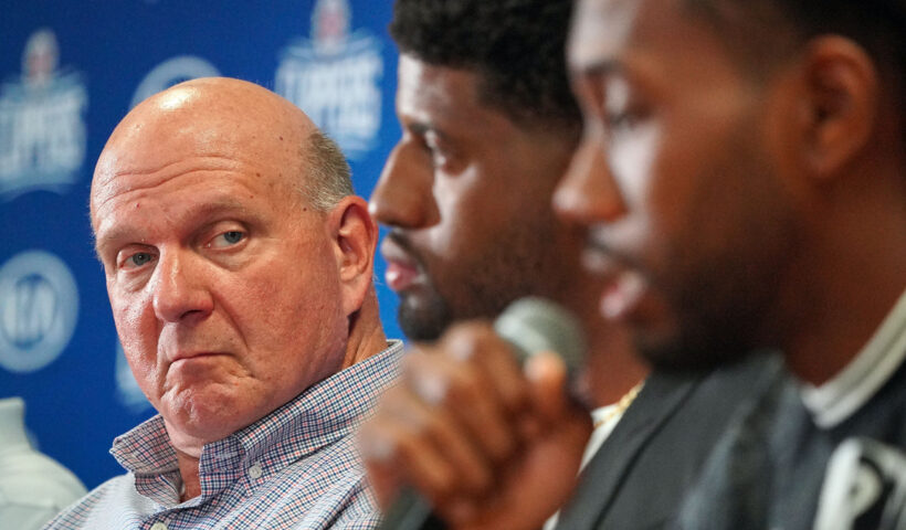 Steve Ballmer Paul George Kawhi Leonard presser
